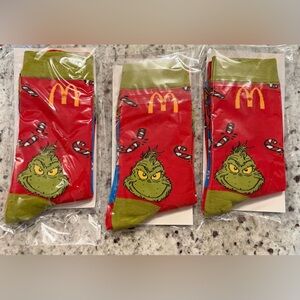Lot Of 3 McDonald's Grinch Socks
